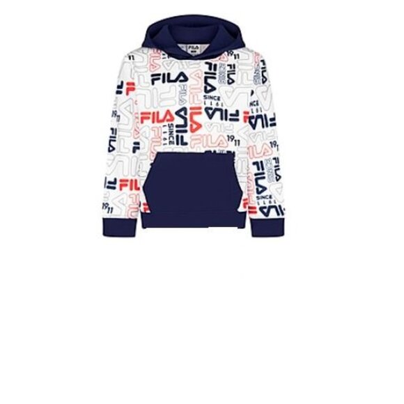 Fila Boys Active Hoodie Sweatshirt Navy Classic Logo Size Small (8) New - Picture 8 of 11